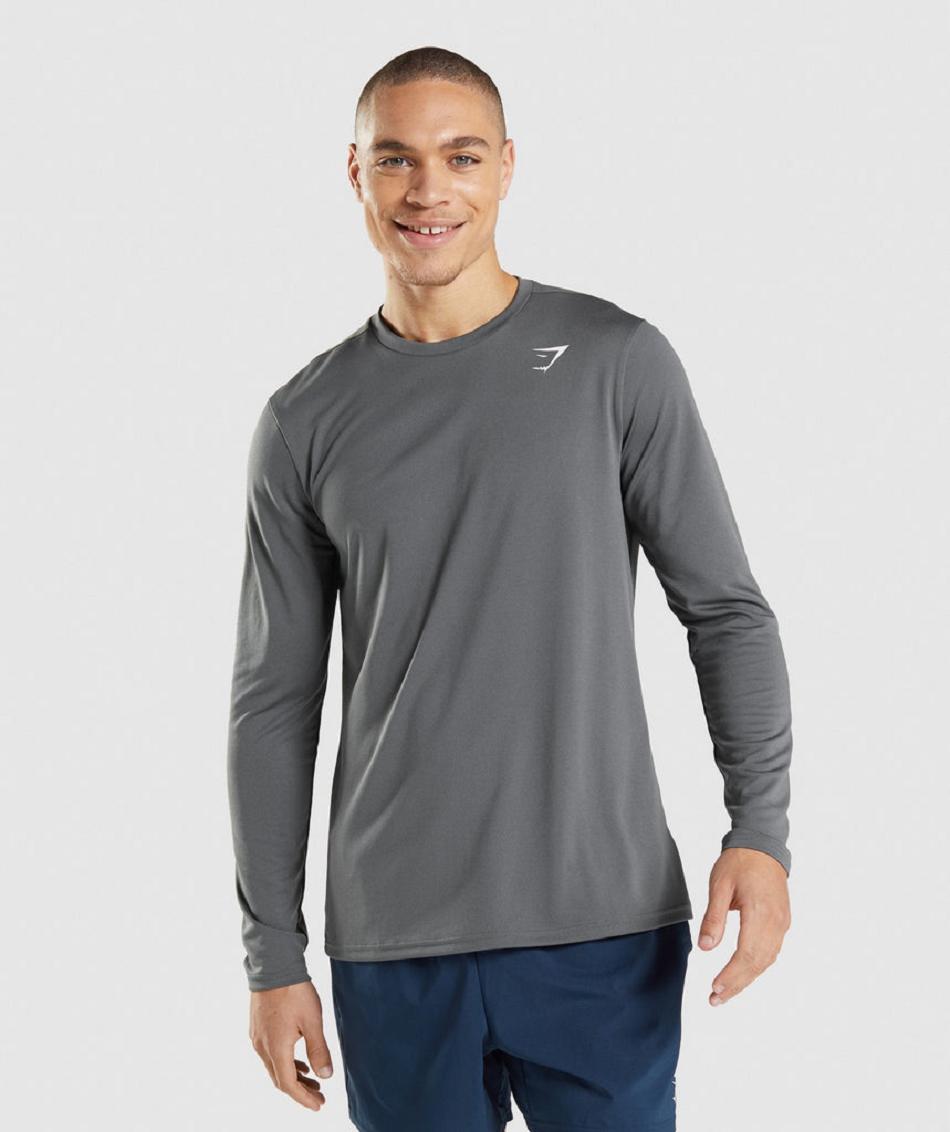 Long Sleeve Gymshark Arrival Hombre Gris | CO 3511FDN